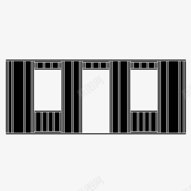 喜庆墙框架建筑木工图标图标