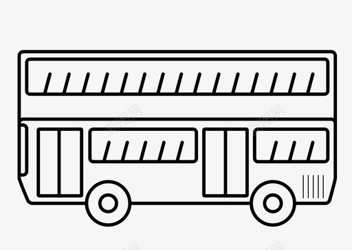 主题双层巴士公共交通旅游图标图标