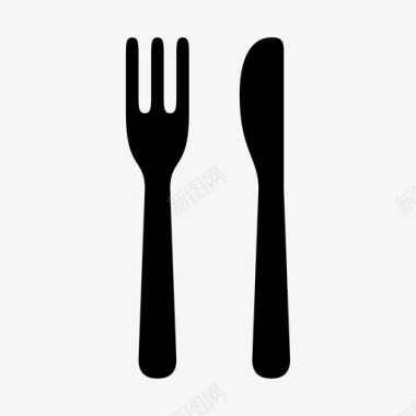 叉子和刀吃餐馆图标图标