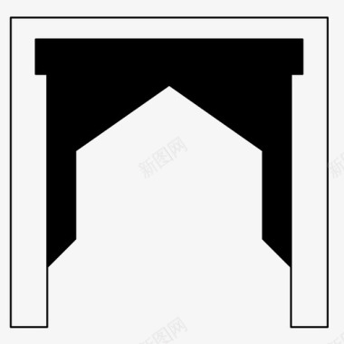 伊斯兰拱门阿拉伯式建筑装饰图标图标