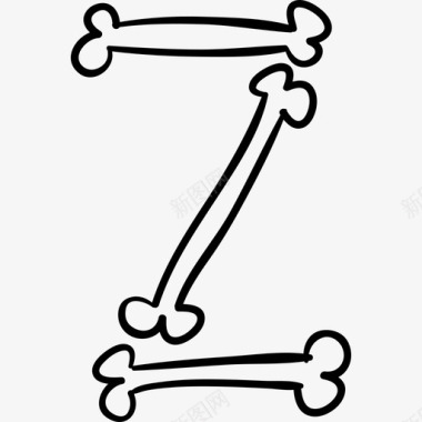 字母Z骨万圣节排版轮廓界面abc骨斯托克图标图标