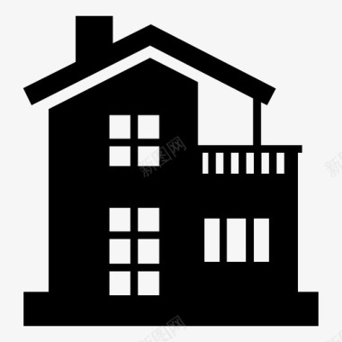 房屋房屋公寓建筑图标图标