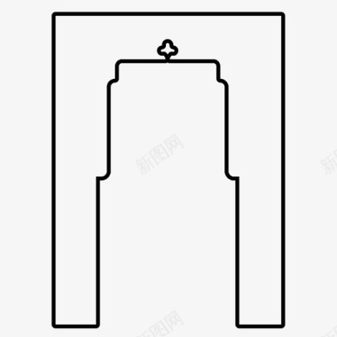 式列伊斯兰拱门阿拉伯式建筑装饰图标图标