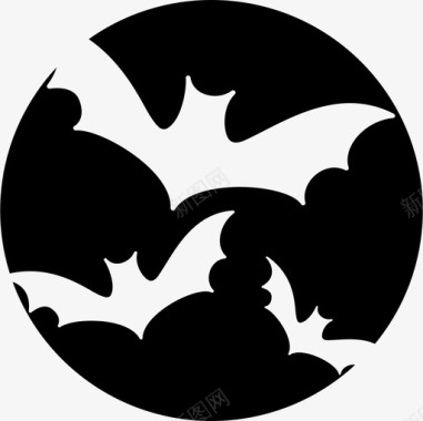 万圣节蝙蝠动物恐怖之夜图标图标