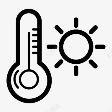 热温度计太阳温度图标图标