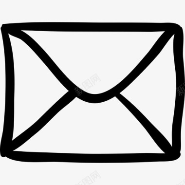电子邮件新信封封底手绘轮廓界面社交媒体手绘图标图标
