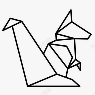 松鼠动物折叠图标图标