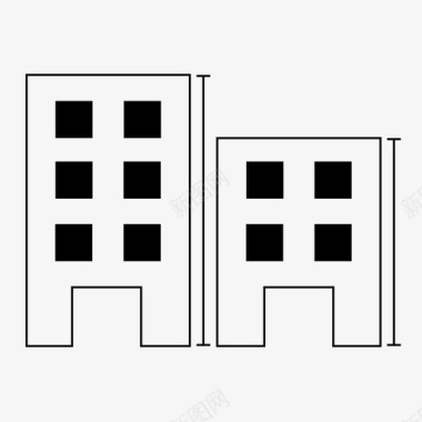 建筑高度建筑立面图图标图标