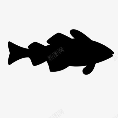 鳕鱼大西洋鳕鱼鱼图标图标