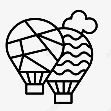 气球玩具气球热气球气球节日图标图标