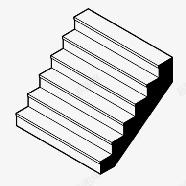 楼梯的标志斜坡上升下降图标图标