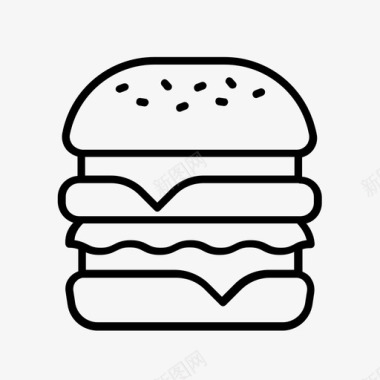芝士汉堡快餐汉堡包图标图标