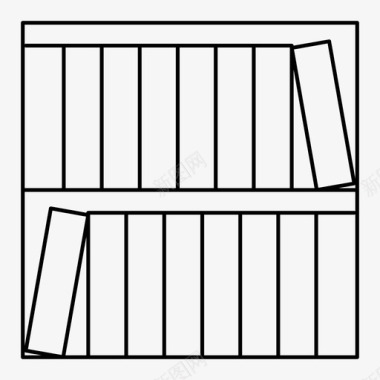 矢量书架图书馆图书教育图标图标