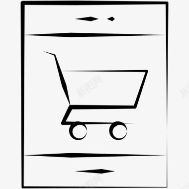 购物手机购物篮在线商店图标图标