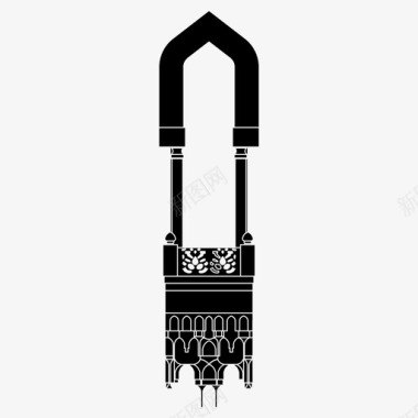 伊斯兰图案拱门建筑图标图标