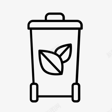 回收利用绿色垃圾箱回收利用可持续性图标图标