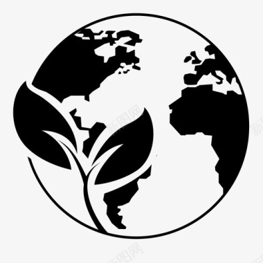 环保标志PNG矢量图地球日环保绿色图标图标