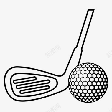 高尔夫球杆游戏图标图标