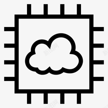 云处理器计算机计算图标图标
