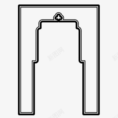 厕所装饰图标伊斯兰拱门阿拉伯式建筑装饰图标图标