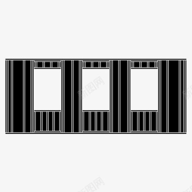 喜庆墙框架建筑木工图标图标