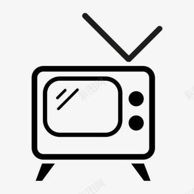 电视旧电视老式电视图标图标