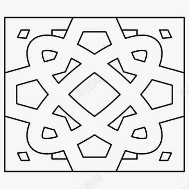 横条花纹伊斯兰图案阿拉伯花纹艺术图标图标