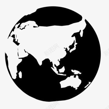 亚洲地球地图图标图标