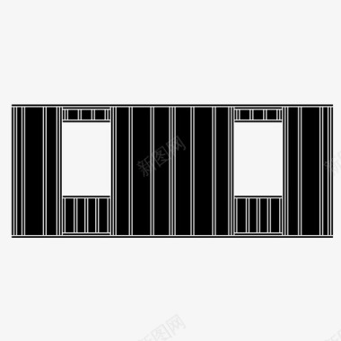 理发店的墙框架建筑木工图标图标