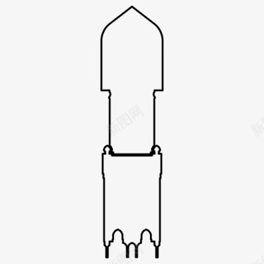 怀旧窗户伊斯兰图案拱门建筑图标图标
