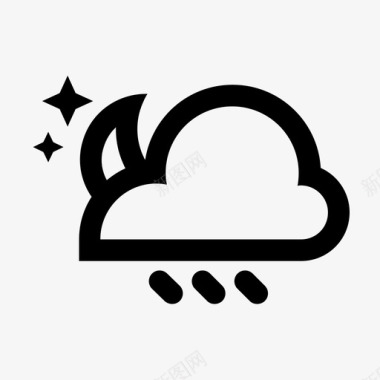 雨夜云气象图标图标