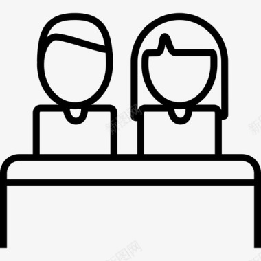 男人和女人在一张桌子上人图标旅馆图标