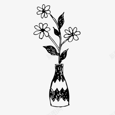 花瓶鲜花大自然图标图标