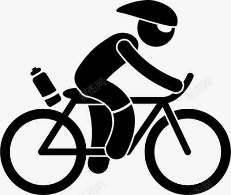 自行车手运动员自行车图标图标