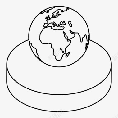 圆圈星球世界地球星球图标图标