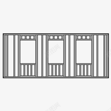 墙洞框架建筑木工图标图标