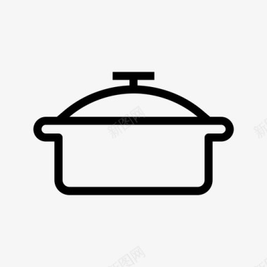 平底锅炖锅砂锅平底锅图标图标