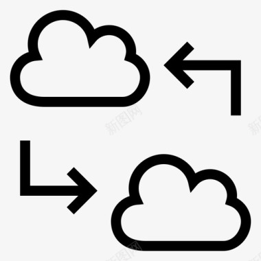 互联网矢量云网络通信连接图标图标