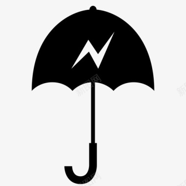 伞闪电降落伞图标图标