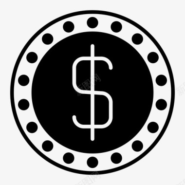 金融和商业方面的观点硬币现金货币图标图标