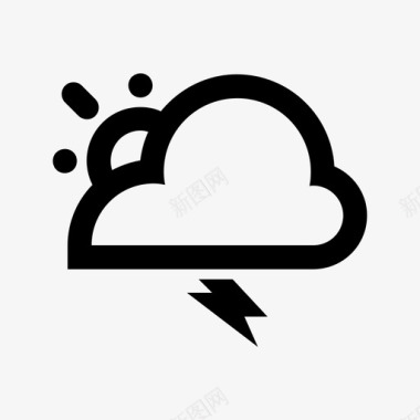 雷电日云气象图标图标