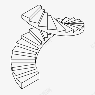 矢量楼梯螺旋楼梯上升楼梯图标图标