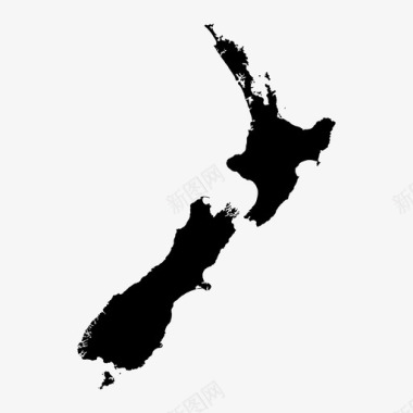 新西兰地图太平洋惠灵顿图标图标