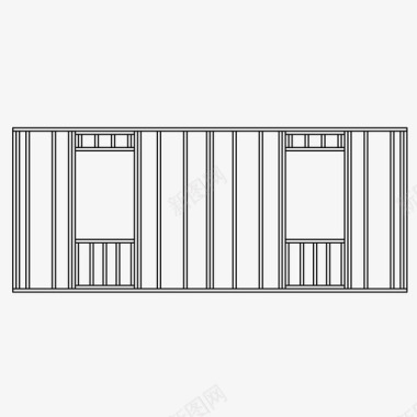 理发店的墙框架建筑木工图标图标