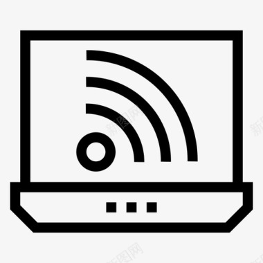 信号标识wifi笔记本电脑wifi笔记本互联网图标图标