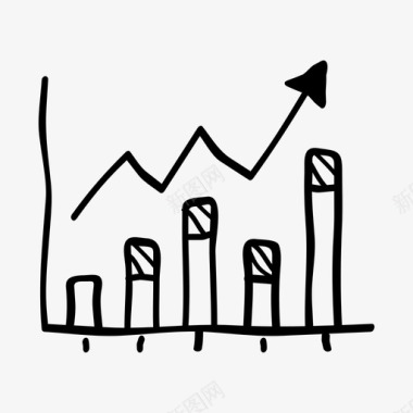 涂鸦背景特效增长分析条形图图标图标