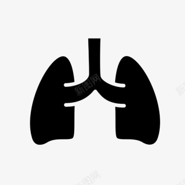 矢量内脏肺内脏医学图标图标