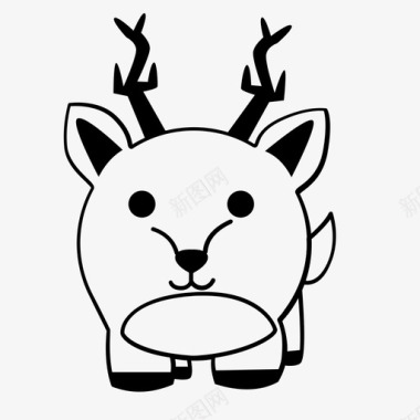 鹿可爱动物图标图标