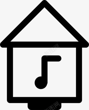 家庭音乐房子图书馆图标图标