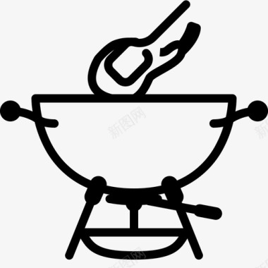 烤架中的肋骨烹饪食物图标图标
